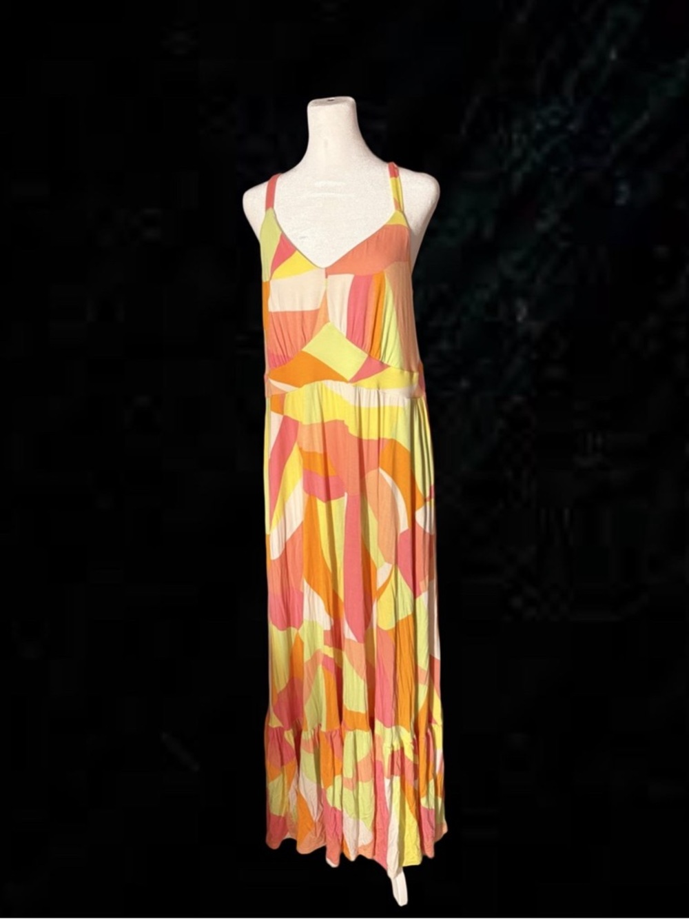 Torrid Tiered Maxi Dress Multi-Color Abstract Print